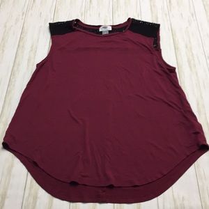 Maroon and Black Sleeveless Shirt